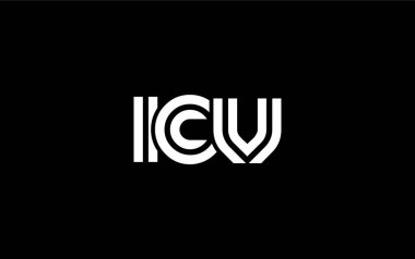 ICV Yaratıcı Eşsiz Modern Harf Logosu Tasarımı. Benzersiz bir harf dizaynına sahip stilize logo, soyut minimalist estetik ve modern cazibe sunar.