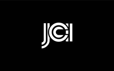 JCI Yaratıcı Eşsiz Modern Harf Logosu Tasarımı. Benzersiz bir harf dizaynına sahip stilize logo, soyut minimalist estetik ve modern cazibe sunar.