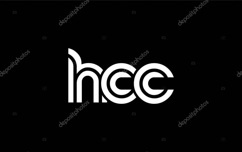 HCC Creative Unique Modern Letter Logo Design. Stylized logo featuring a unique letter design, presenting abstract minimalist aesthetics and modern appeal.