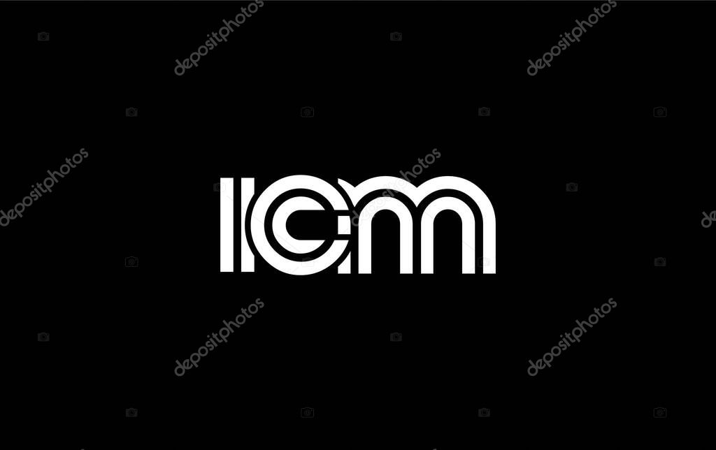 ICM Creative Unique Modern Letter Logo Design. Stylized logo featuring a unique letter design, presenting abstract minimalist aesthetics and modern appeal.