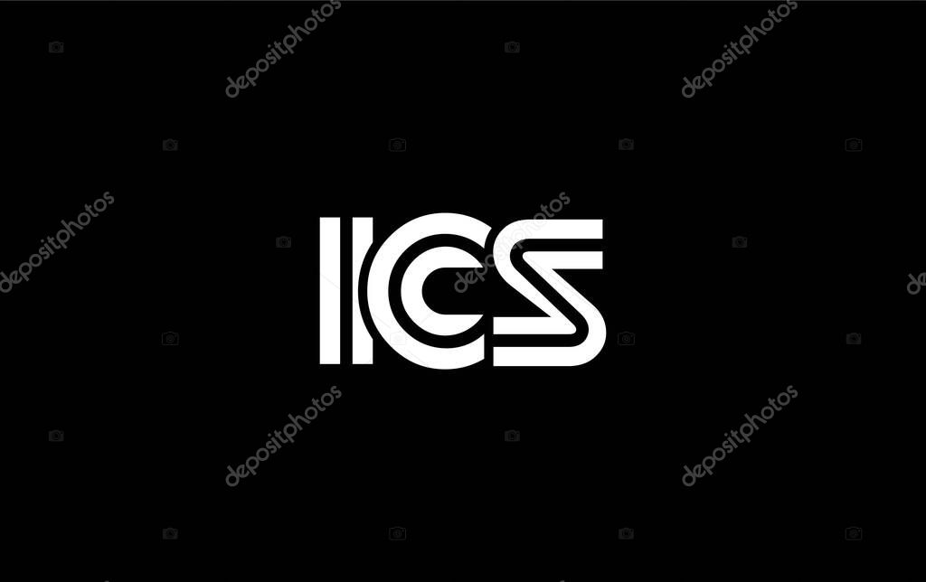 ICS Creative Unique Modern Letter Logo Design. Stylized logo featuring a unique letter design, presenting abstract minimalist aesthetics and modern appeal.