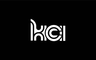 KCI Yaratıcı Eşsiz Modern Harf Logosu Tasarımı. Benzersiz bir harf dizaynına sahip stilize logo, soyut minimalist estetik ve modern cazibe sunar.