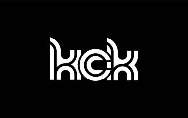 KCK Yaratıcı Eşsiz Modern Harf Logosu Tasarımı. Benzersiz bir harf dizaynına sahip stilize logo, soyut minimalist estetik ve modern cazibe sunar.