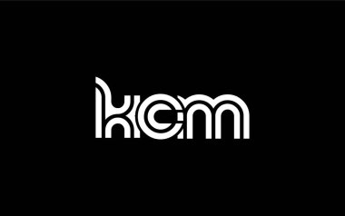 KCM Yaratıcı Eşsiz Modern Harf Logosu Tasarımı. Benzersiz bir harf dizaynına sahip stilize logo, soyut minimalist estetik ve modern cazibe sunar.