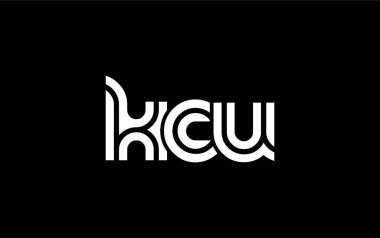 KCU Yaratıcı Eşsiz Modern Harf Logosu Tasarımı. Benzersiz bir harf dizaynına sahip stilize logo, soyut minimalist estetik ve modern cazibe sunar.