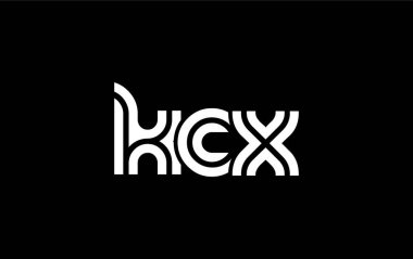 KCX Yaratıcı Eşsiz Modern Harf Logosu Tasarımı. Benzersiz bir harf dizaynına sahip stilize logo, soyut minimalist estetik ve modern cazibe sunar.