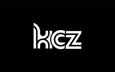 KCZ Yaratıcı Eşsiz Modern Harf Logosu Tasarımı. Benzersiz bir harf dizaynına sahip stilize logo, soyut minimalist estetik ve modern cazibe sunar.