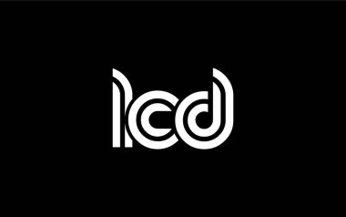 LCD Yaratıcı Eşsiz Modern Harf Logosu Tasarımı. Benzersiz bir harf dizaynına sahip stilize logo, soyut minimalist estetik ve modern cazibe sunar.