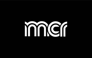 MCR Yaratıcı Eşsiz Modern Harf Logosu Tasarımı. Benzersiz bir harf dizaynına sahip stilize logo, soyut minimalist estetik ve modern cazibe sunar.