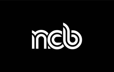 NCB Yaratıcı Eşsiz Modern Harf Logosu Tasarımı. Benzersiz bir harf dizaynına sahip stilize logo, soyut minimalist estetik ve modern cazibe sunar.
