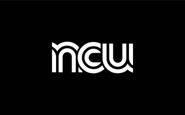 NCU Yaratıcı Eşsiz Modern Harf Logosu Tasarımı. Benzersiz bir harf dizaynına sahip stilize logo, soyut minimalist estetik ve modern cazibe sunar.