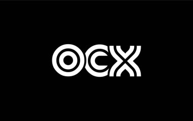 OCX Yaratıcı Eşsiz Modern Harf Logosu Tasarımı. Benzersiz bir harf dizaynına sahip stilize logo, soyut minimalist estetik ve modern cazibe sunar.