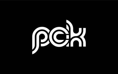 PCK Yaratıcı Eşsiz Modern Harf Logosu Tasarımı. Benzersiz bir harf dizaynına sahip stilize logo, soyut minimalist estetik ve modern cazibe sunar.