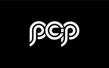 PCP Yaratıcı Eşsiz Modern Harf Logosu Tasarımı. Benzersiz bir harf dizaynına sahip stilize logo, soyut minimalist estetik ve modern cazibe sunar.