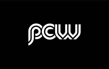 PCW Yaratıcı Eşsiz Modern Harf Logosu Tasarımı. Benzersiz bir harf dizaynına sahip stilize logo, soyut minimalist estetik ve modern cazibe sunar.