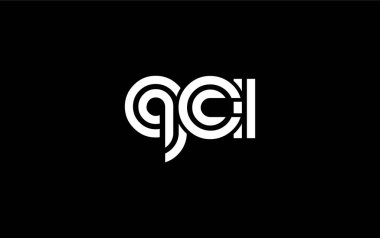 QCI Yaratıcı Eşsiz Modern Harf Logosu Tasarımı. Benzersiz bir harf dizaynına sahip stilize logo, soyut minimalist estetik ve modern cazibe sunar.