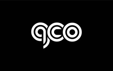 QCO Yaratıcı Eşsiz Modern Harf Logosu Tasarımı. Benzersiz bir harf dizaynına sahip stilize logo, soyut minimalist estetik ve modern cazibe sunar.