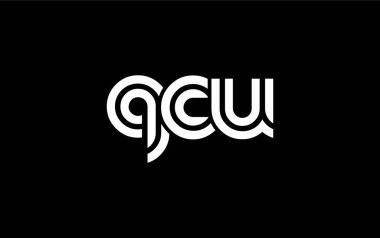 QCU Yaratıcı Eşsiz Modern Harf Logosu Tasarımı. Benzersiz bir harf dizaynına sahip stilize logo, soyut minimalist estetik ve modern cazibe sunar.