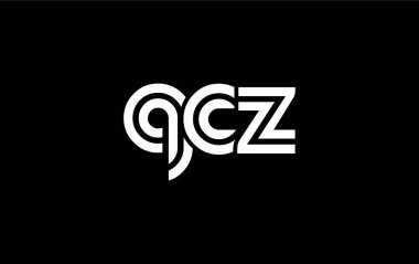 QCZ Yaratıcı Eşsiz Modern Harf Logosu Tasarımı. Benzersiz bir harf dizaynına sahip stilize logo, soyut minimalist estetik ve modern cazibe sunar.