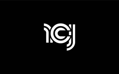 RCJ Yaratıcı Eşsiz Modern Harf Logosu Tasarımı. Benzersiz bir harf dizaynına sahip stilize logo, soyut minimalist estetik ve modern cazibe sunar.