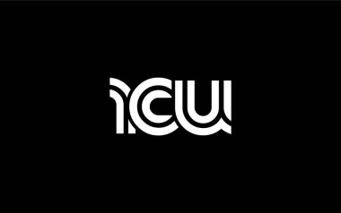 RCU Yaratıcı Eşsiz Modern Harf Logosu Tasarımı. Benzersiz bir harf dizaynına sahip stilize logo, soyut minimalist estetik ve modern cazibe sunar.