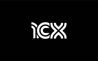 RCX Yaratıcı Eşsiz Modern Harf Logosu Tasarımı. Benzersiz bir harf dizaynına sahip stilize logo, soyut minimalist estetik ve modern cazibe sunar.