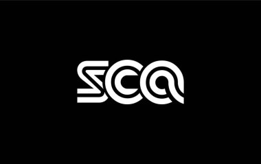 SCA Yaratıcı Eşsiz Modern Harf Logosu Tasarımı. Benzersiz bir harf dizaynına sahip stilize logo, soyut minimalist estetik ve modern cazibe sunar.