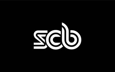 SCB Yaratıcı Eşsiz Modern Harf Logosu Tasarımı. Benzersiz bir harf dizaynına sahip stilize logo, soyut minimalist estetik ve modern cazibe sunar.