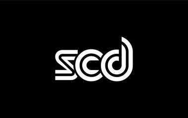 SCD Yaratıcı Eşsiz Modern Harf Logosu Tasarımı. Benzersiz bir harf dizaynına sahip stilize logo, soyut minimalist estetik ve modern cazibe sunar.