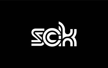 SCK Yaratıcı Eşsiz Modern Harf Logosu Tasarımı. Benzersiz bir harf dizaynına sahip stilize logo, soyut minimalist estetik ve modern cazibe sunar.