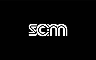 SCM Yaratıcı Eşsiz Modern Harf Logosu Tasarımı. Benzersiz bir harf dizaynına sahip stilize logo, soyut minimalist estetik ve modern cazibe sunar.