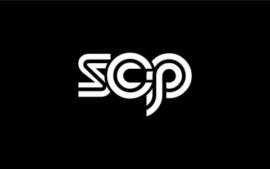 SCP Yaratıcı Eşsiz Modern Harf Logosu Tasarımı. Benzersiz bir harf dizaynına sahip stilize logo, soyut minimalist estetik ve modern cazibe sunar.