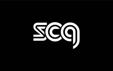 SCQ Yaratıcı Eşsiz Modern Harf Logosu Tasarımı. Benzersiz bir harf dizaynına sahip stilize logo, soyut minimalist estetik ve modern cazibe sunar.