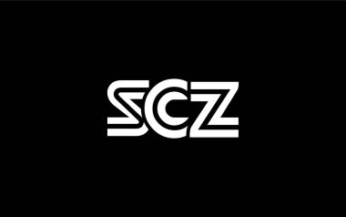 SCZ Yaratıcı Eşsiz Modern Harf Logosu Tasarımı. Benzersiz bir harf dizaynına sahip stilize logo, soyut minimalist estetik ve modern cazibe sunar.