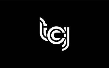 TCJ Yaratıcı Eşsiz Modern Harf Logosu Tasarımı. Benzersiz bir harf dizaynına sahip stilize logo, soyut minimalist estetik ve modern cazibe sunar.