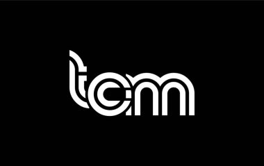 TCM Yaratıcı Eşsiz Modern Harf Logosu Tasarımı. Benzersiz bir harf dizaynına sahip stilize logo, soyut minimalist estetik ve modern cazibe sunar.