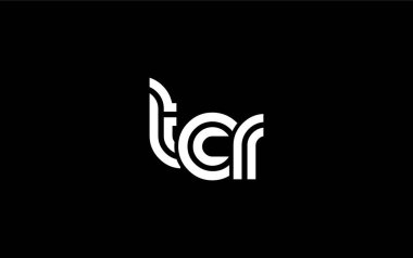 TCR Yaratıcı Eşsiz Modern Harf Logosu Tasarımı. Benzersiz bir harf dizaynına sahip stilize logo, soyut minimalist estetik ve modern cazibe sunar.