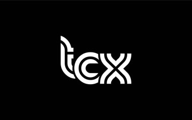 TCX Yaratıcı Eşsiz Modern Harf Logosu Tasarımı. Benzersiz bir harf dizaynına sahip stilize logo, soyut minimalist estetik ve modern cazibe sunar.