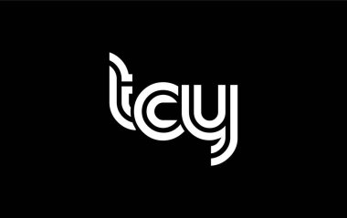 TCY Yaratıcı Eşsiz Modern Harf Logosu Tasarımı. Benzersiz bir harf dizaynına sahip stilize logo, soyut minimalist estetik ve modern cazibe sunar.