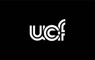UCF Yaratıcı Eşsiz Modern Harf Logosu Tasarımı. Benzersiz bir harf dizaynına sahip stilize logo, soyut minimalist estetik ve modern cazibe sunar.