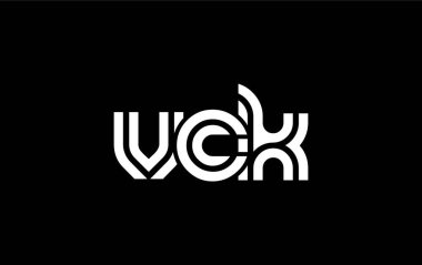 VCK Yaratıcı Eşsiz Modern Harf Logosu Tasarımı. Benzersiz bir harf dizaynına sahip stilize logo, soyut minimalist estetik ve modern cazibe sunar.