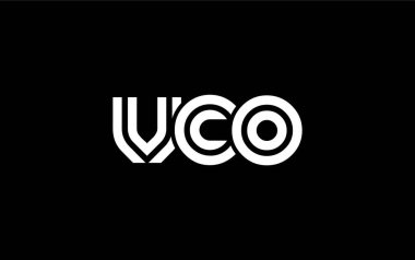 VCO Yaratıcı Eşsiz Modern Harf Logosu Tasarımı. Benzersiz bir harf dizaynına sahip stilize logo, soyut minimalist estetik ve modern cazibe sunar.