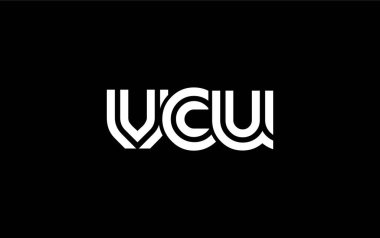 VCU Yaratıcı Eşsiz Modern Harf Logosu Tasarımı. Benzersiz bir harf dizaynına sahip stilize logo, soyut minimalist estetik ve modern cazibe sunar.