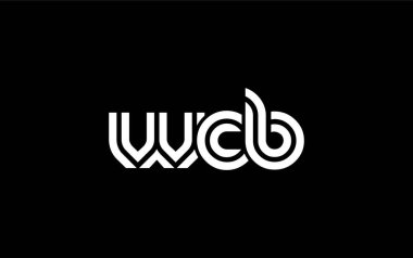 WCB Yaratıcı Eşsiz Modern Harf Logosu Tasarımı. Benzersiz bir harf dizaynına sahip stilize logo, soyut minimalist estetik ve modern cazibe sunar.