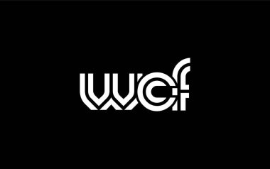 WCF Yaratıcı Eşsiz Modern Harf Logosu Tasarımı. Benzersiz bir harf dizaynına sahip stilize logo, soyut minimalist estetik ve modern cazibe sunar.