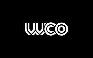 WCO Yaratıcı Eşsiz Modern Harf Logosu Tasarımı. Benzersiz bir harf dizaynına sahip stilize logo, soyut minimalist estetik ve modern cazibe sunar.