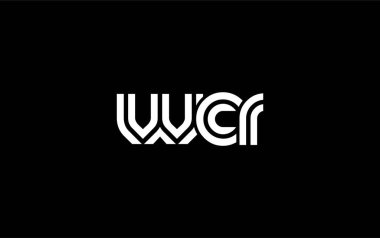 WCR Yaratıcı Eşsiz Modern Harf Logosu Tasarımı. Benzersiz bir harf dizaynına sahip stilize logo, soyut minimalist estetik ve modern cazibe sunar.
