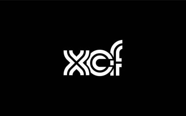 XCF Yaratıcı Eşsiz Modern Harf Logosu Tasarımı. Benzersiz bir harf dizaynına sahip stilize logo, soyut minimalist estetik ve modern cazibe sunar.