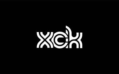 XCK Yaratıcı Eşsiz Modern Harf Logosu Tasarımı. Benzersiz bir harf dizaynına sahip stilize logo, soyut minimalist estetik ve modern cazibe sunar.