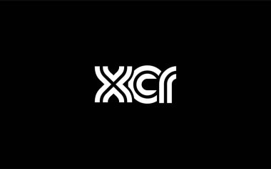 XCR Yaratıcı Eşsiz Modern Harf Logosu Tasarımı. Benzersiz bir harf dizaynına sahip stilize logo, soyut minimalist estetik ve modern cazibe sunar.